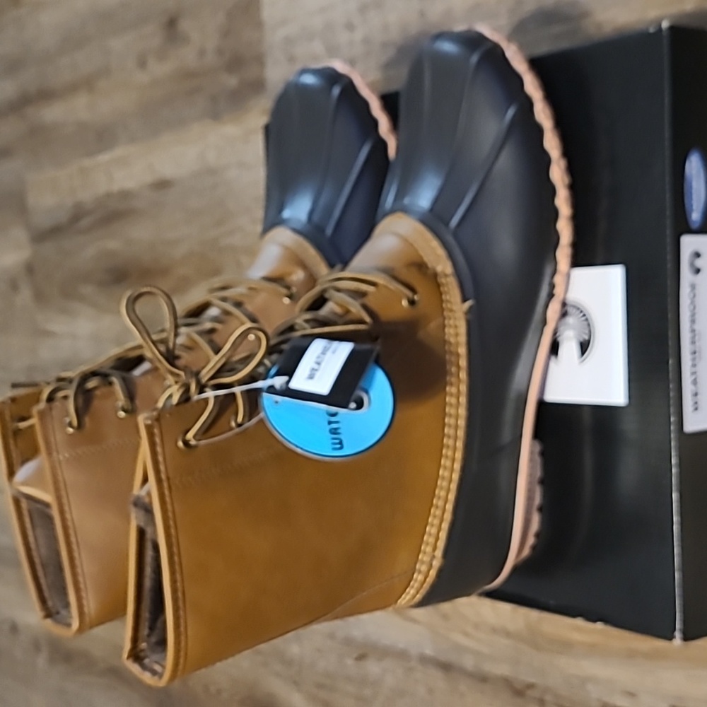 WEATHERPROOF MEN'S REMINGTON TAN COFFEE BEAN WATERPROOF BOOTS SIZE 11M